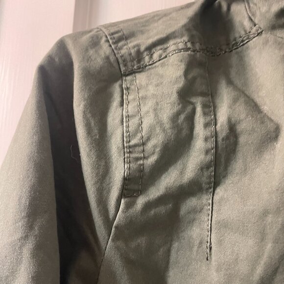 Ambiance Hooded Utility Jacket, Size Small Olive Green Drawstring Waist - Picture 8 of 10
